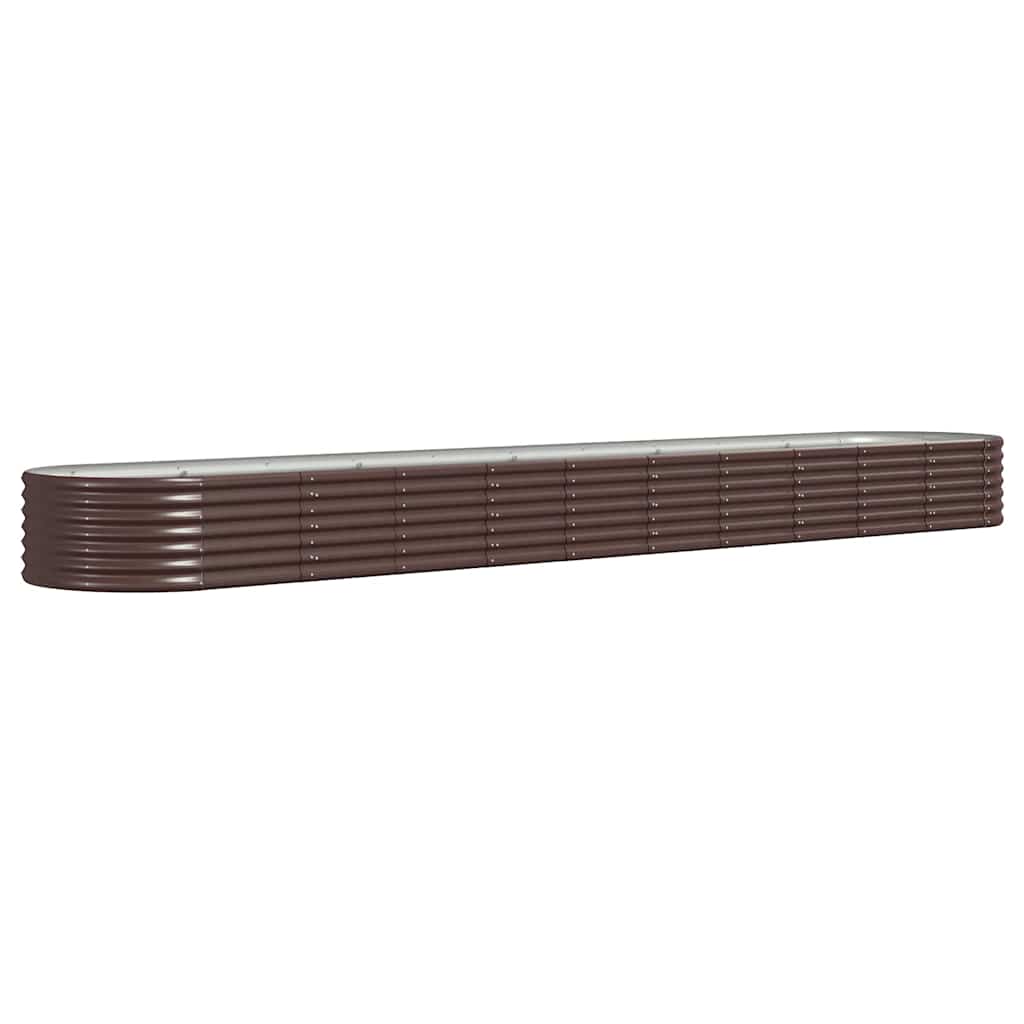 vidaXL Ζαρντινιέρα Καφέ 440x80x36 εκ. Γαλβανισμένος χάλυβας