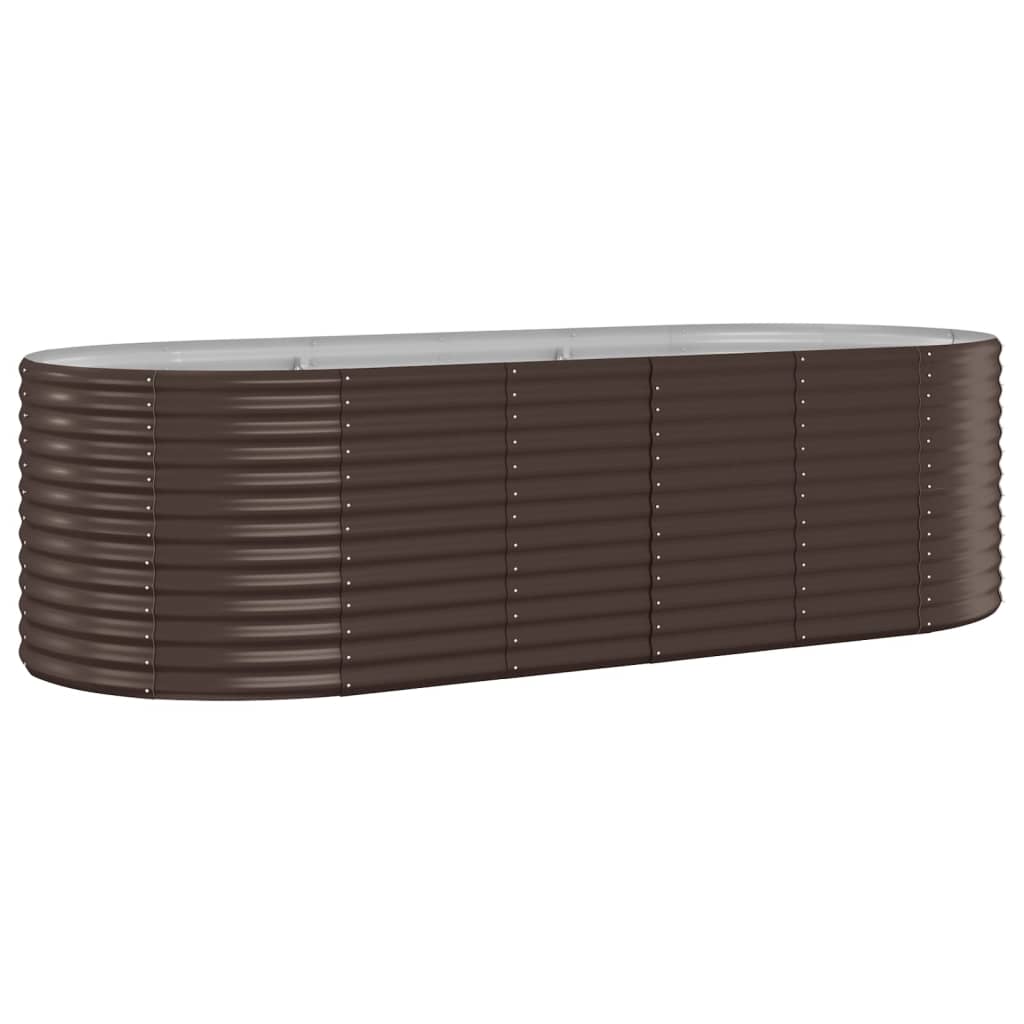vidaXL Ζαρντινιέρα Καφέ 249x100x68εκ Ατσάλι με Ηλεκτρ. Βαφή Πούδρας