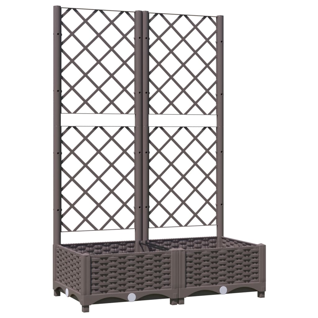 vidaXL Ζαρντινιέρα Κήπου με Καφασωτό Καφέ 80 x 40 x 121,5 εκ. από PP