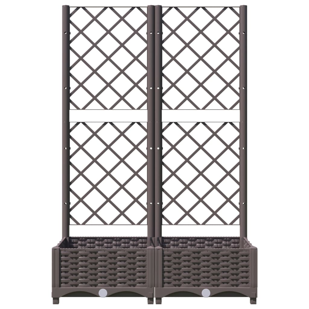 vidaXL Ζαρντινιέρα Κήπου με Καφασωτό Καφέ 80 x 40 x 121,5 εκ. από PP