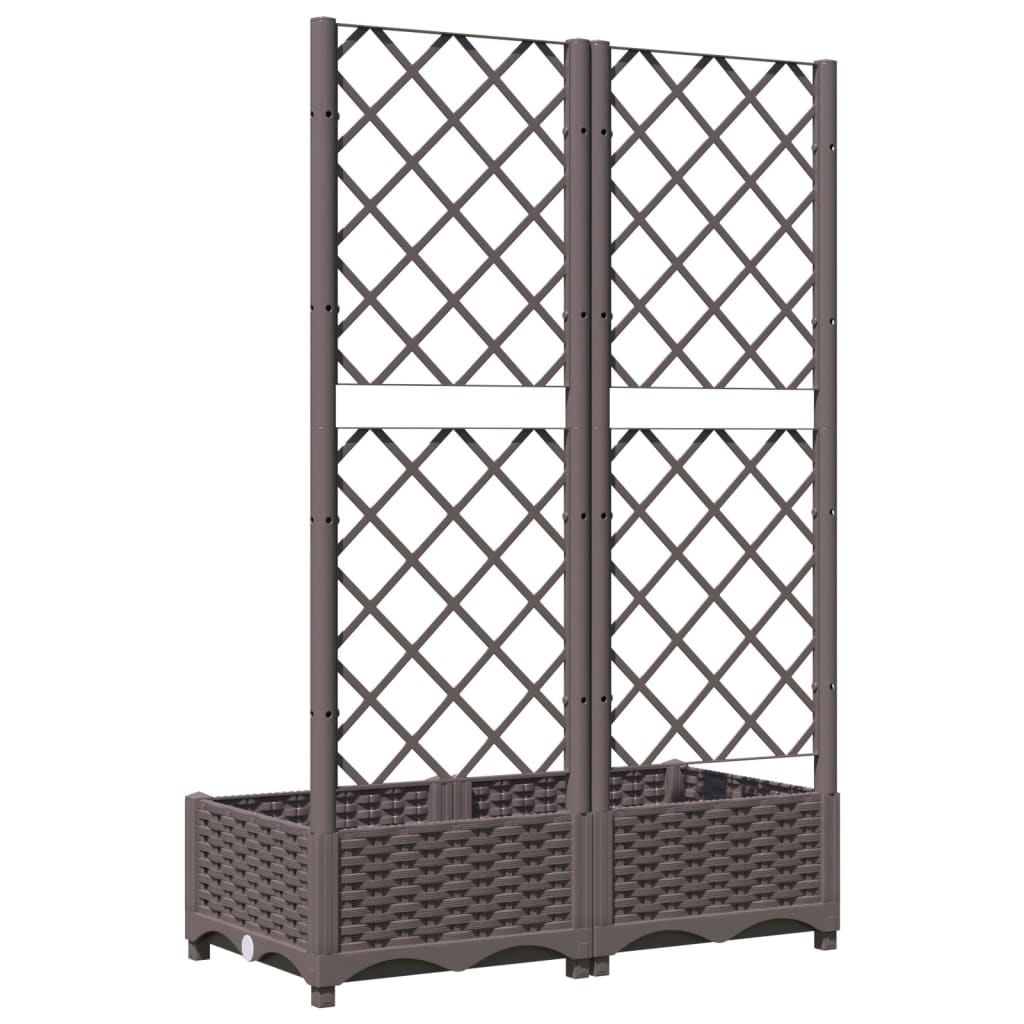 vidaXL Ζαρντινιέρα Κήπου με Καφασωτό Καφέ 80 x 40 x 121,5 εκ. από PP