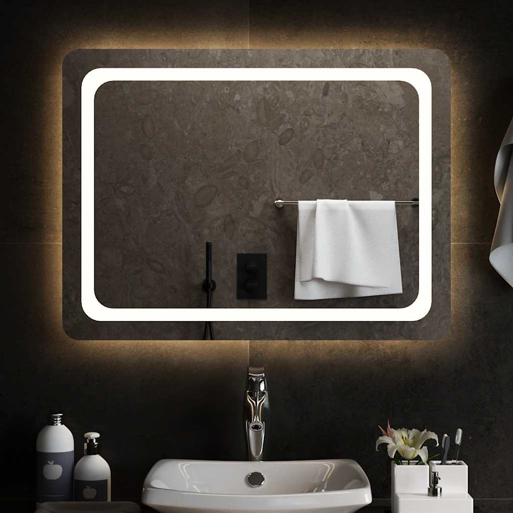 vidaXL Καθρέφτης Μπάνιου με LED 80x60 εκ.