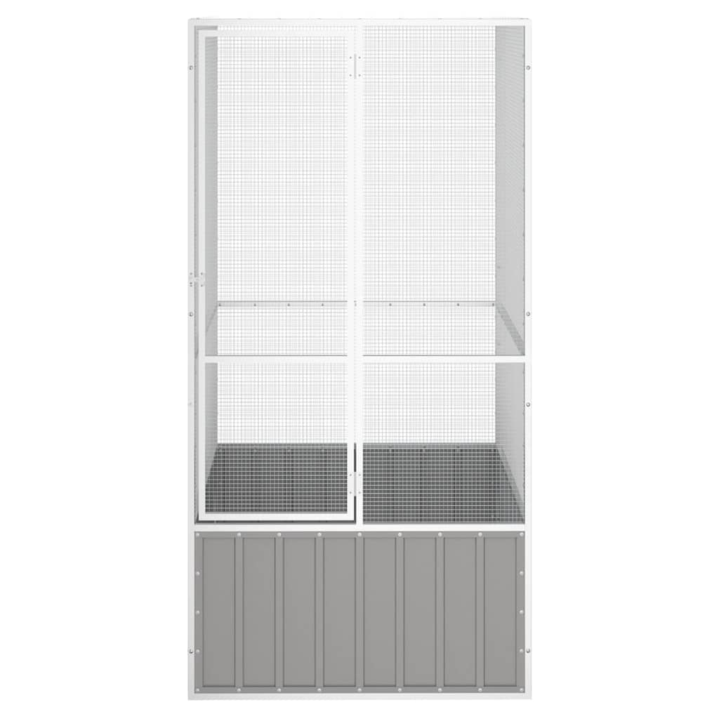 vidaXL Κλουβί Πουλιών Γκρι 111x107x211,5 εκ από Γαλβανισμένο Χάλυβα