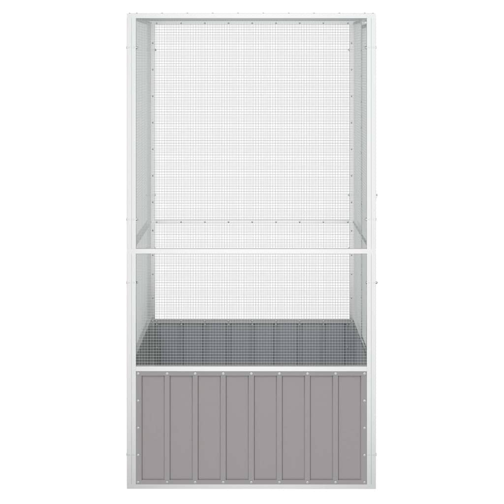 vidaXL Κλουβί Πουλιών Γκρι 111x107x211,5 εκ από Γαλβανισμένο Χάλυβα