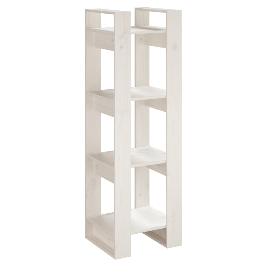 vidaXL Βιβλιοθήκη/Διαχωριστικό Χώρου Λευκό 41x35x125 εκ. Μασίφ Πεύκο