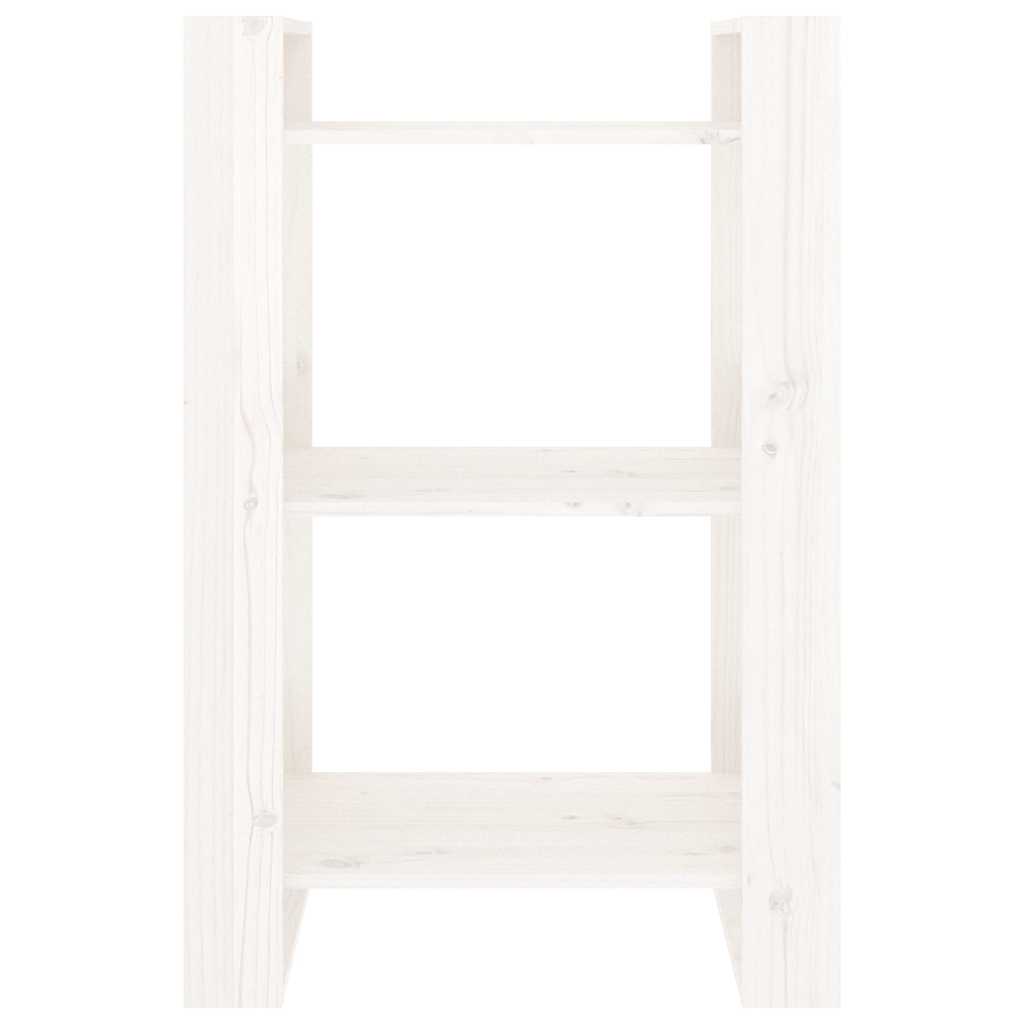 vidaXL Βιβλιοθήκη/Διαχωριστικό Χώρου Λευκό 60x35x91 εκ. Μασίφ Πεύκο