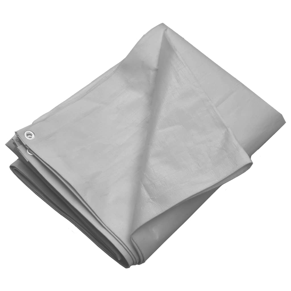 vidaXL Μουσαμάς Γκρι 260 γρ./μ.² 4x8 μ. από HDPE