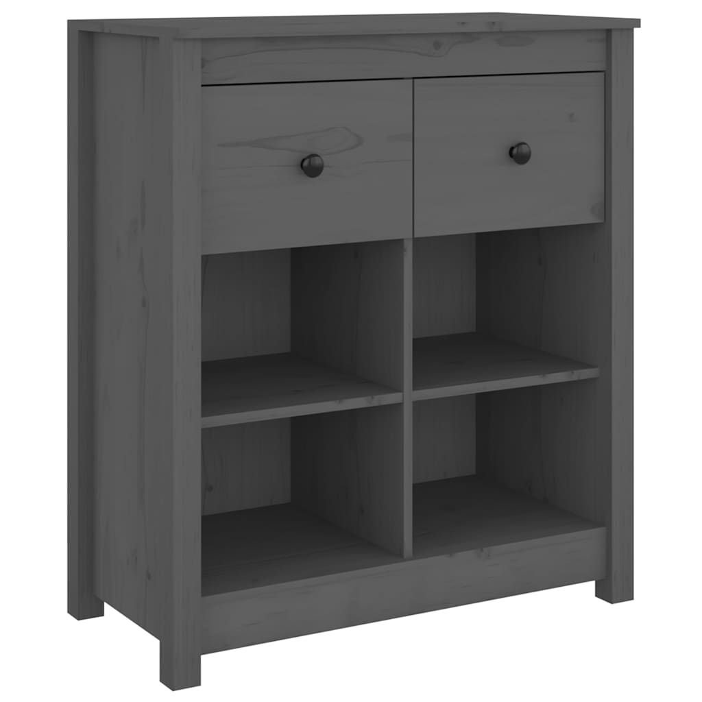vidaXL Συρταριέρα Γκρί 70 x 35 x 80 εκ. από Μασίφ Ξύλο Πεύκου