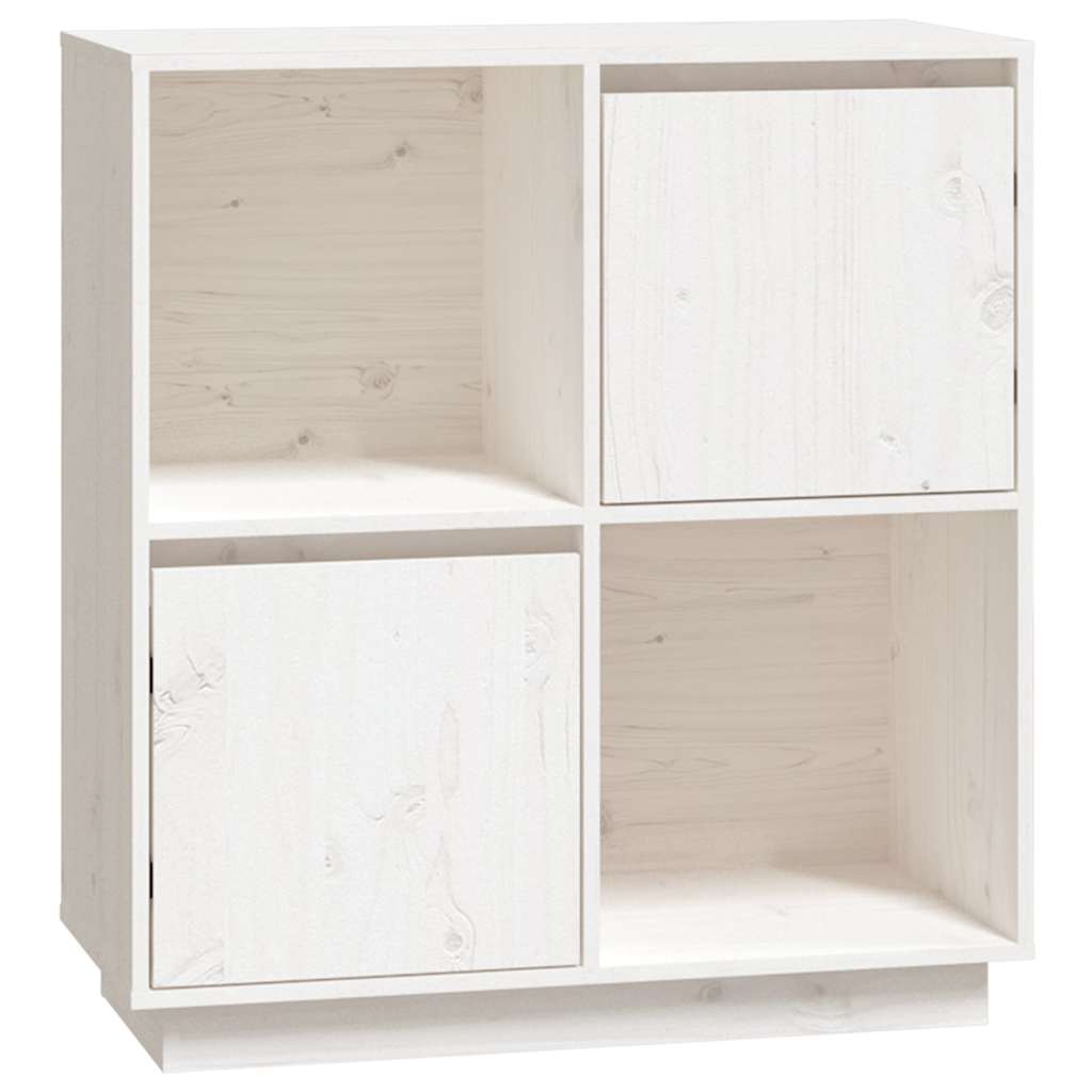 vidaXL Ντουλάπι Λευκό 74 x 35 x 80 εκ. από Μασίφ Ξύλο Πεύκου