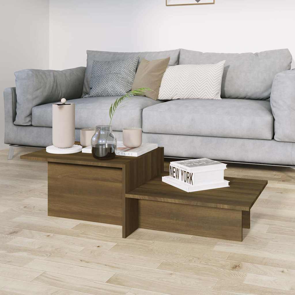 vidaXL Τραπεζάκι Σαλονιού Καφέ Δρυς 111,5x50x33 εκ. Επεξεργασμένο Ξύλο