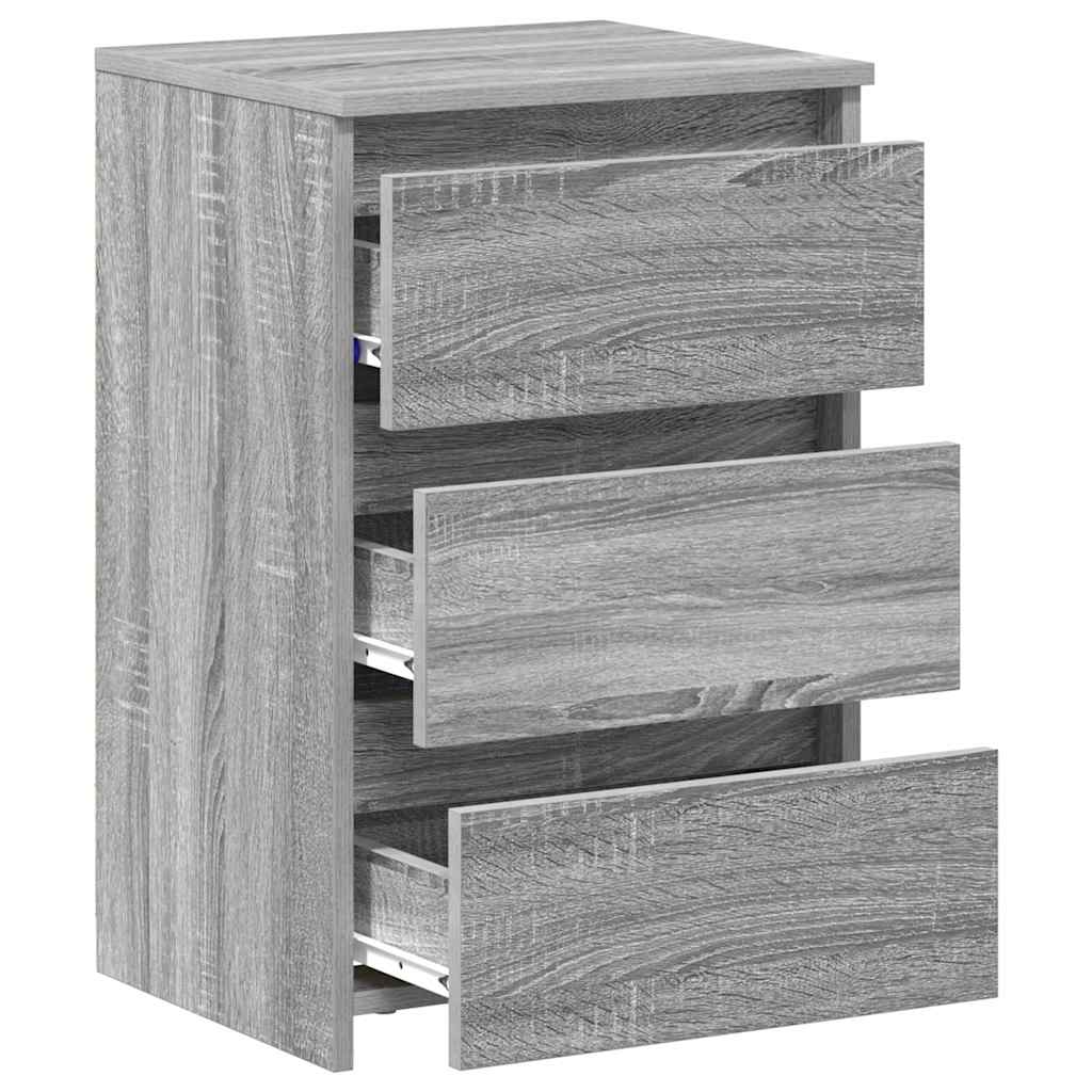 vidaXL Κομοδίνα 2 τεμ. Γκρι Sonoma 40x35x62,5 εκ. Επεξεργασμένο Ξύλο