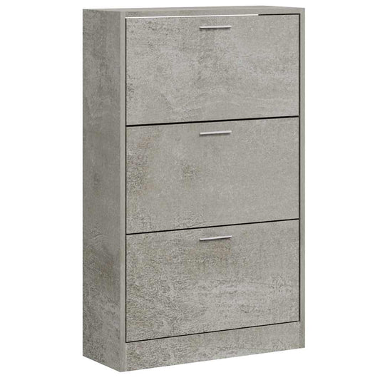 vidaXL Παπουτσοθήκη Γκρι Σκυροδέματος 63x24x103 εκ. Επεξεργασμένο Ξύλο