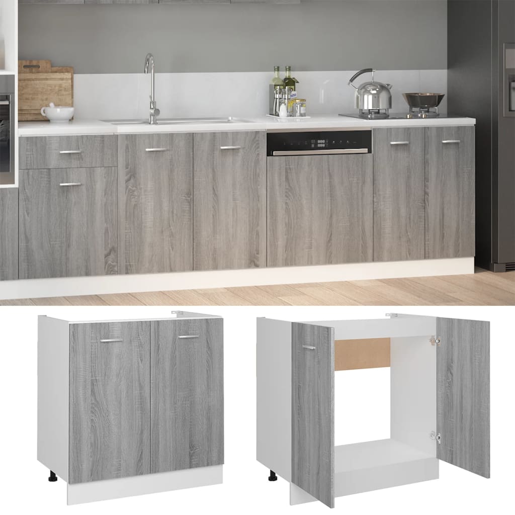 vidaXL Ντουλάπι Lyon Νιπτήρα Γκρι Sonoma 80x46x81,5εκ.