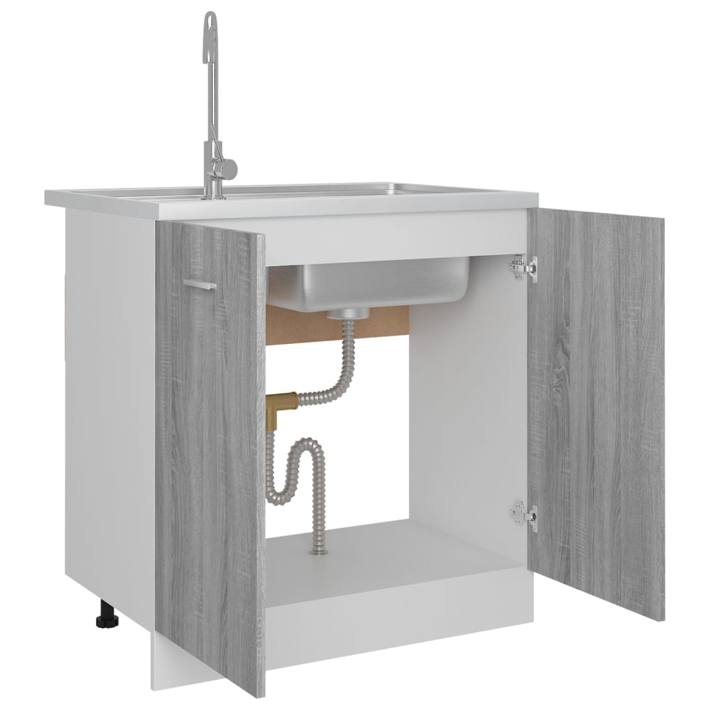 vidaXL Ντουλάπι Lyon Νιπτήρα Γκρι Sonoma 80x46x81,5εκ.