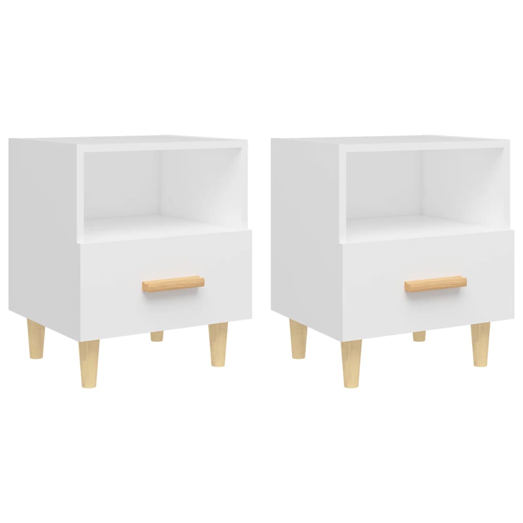 vidaXL Κομοδίνα 2 τεμ. Λευκά 40 x 35 x 47 εκ.