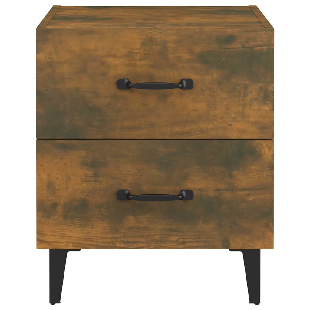 vidaXL Κομοδίνα 2 τεμ. Καπνιστή Δρυς 40 x 35 x 47,5 εκ.