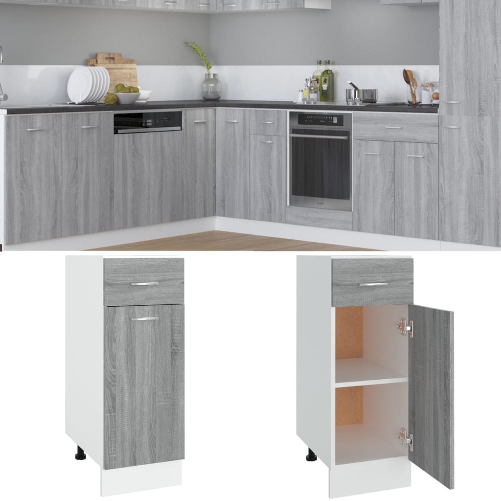 vidaXL Έπιπλο Με Συρτάρι Lyon Γκρι Sonoma 30x46x81,5εκ.