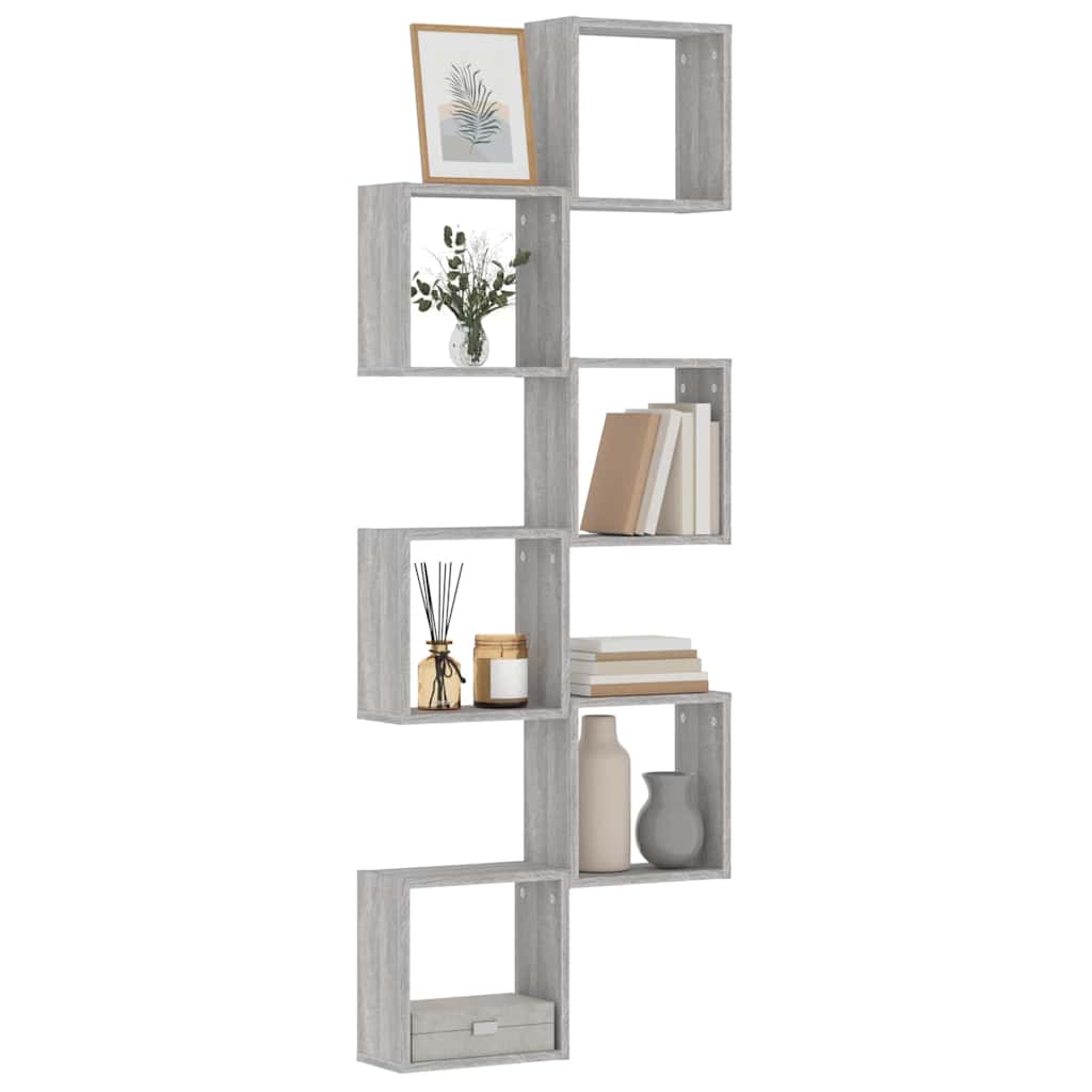 vidaXL Ράφια Τοίχου Κύβοι 6 τεμ. Γκρι Sonoma 30x15x30 εκ.