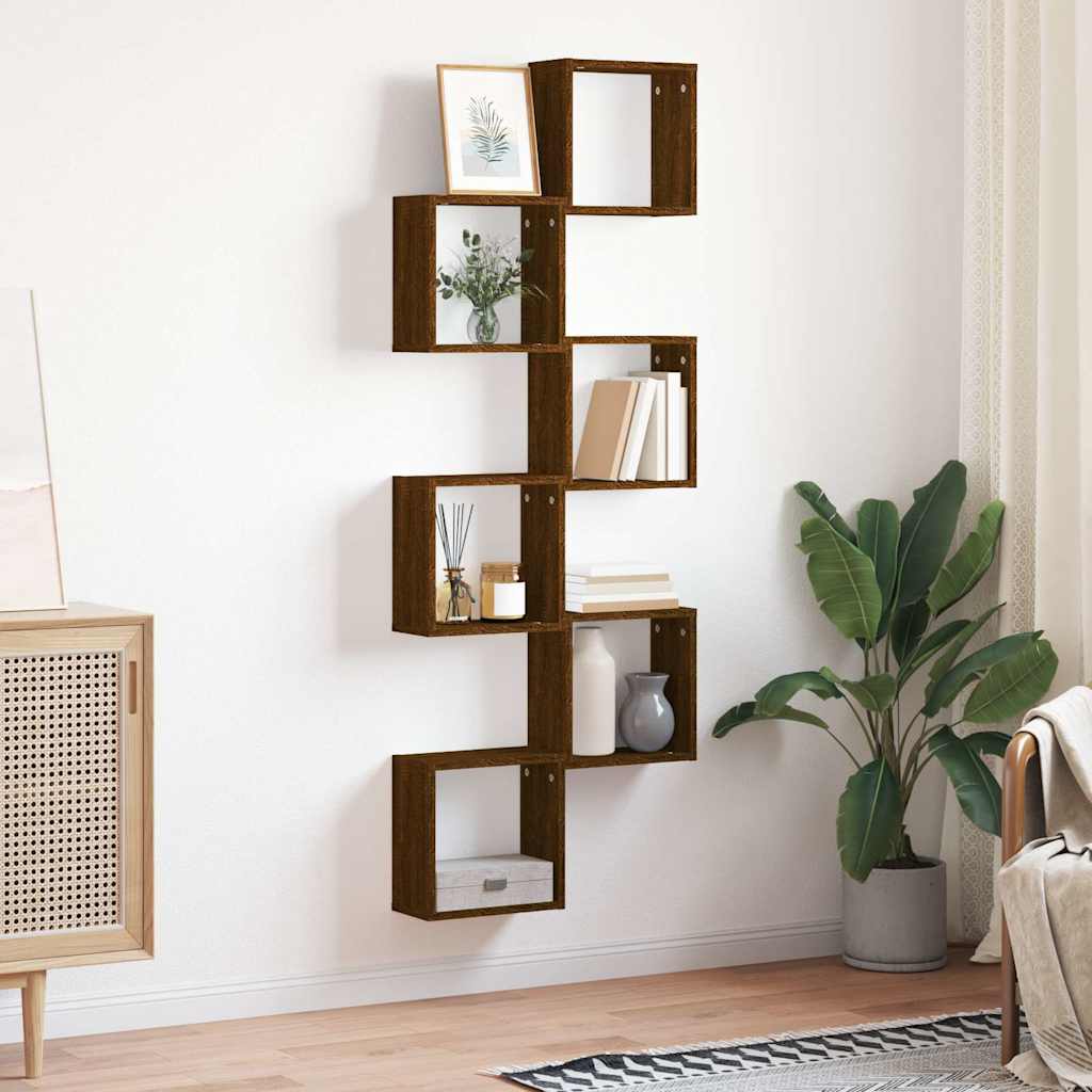 vidaXL Ράφια Τοίχου Κύβοι 6 τεμ. Καφέ Δρυς 30x15x30 εκ.