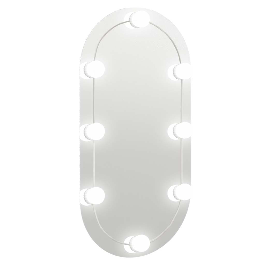 vidaXL Καθρέφτης με Φώτα LED 80x40 εκ. Γυαλί Οβάλ