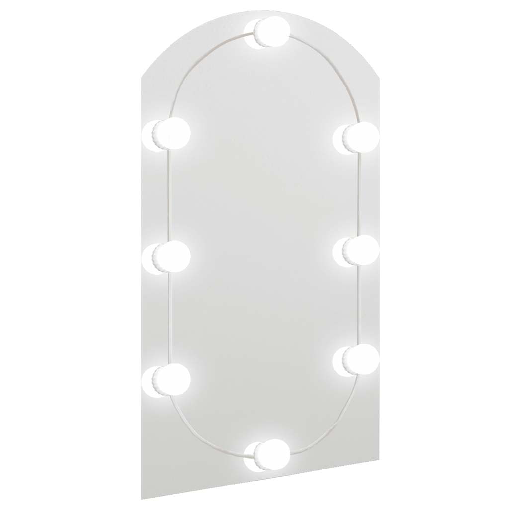 vidaXL Καθρέφτης με Φώτα LED 70x40 εκ. Γυαλί Οβάλ
