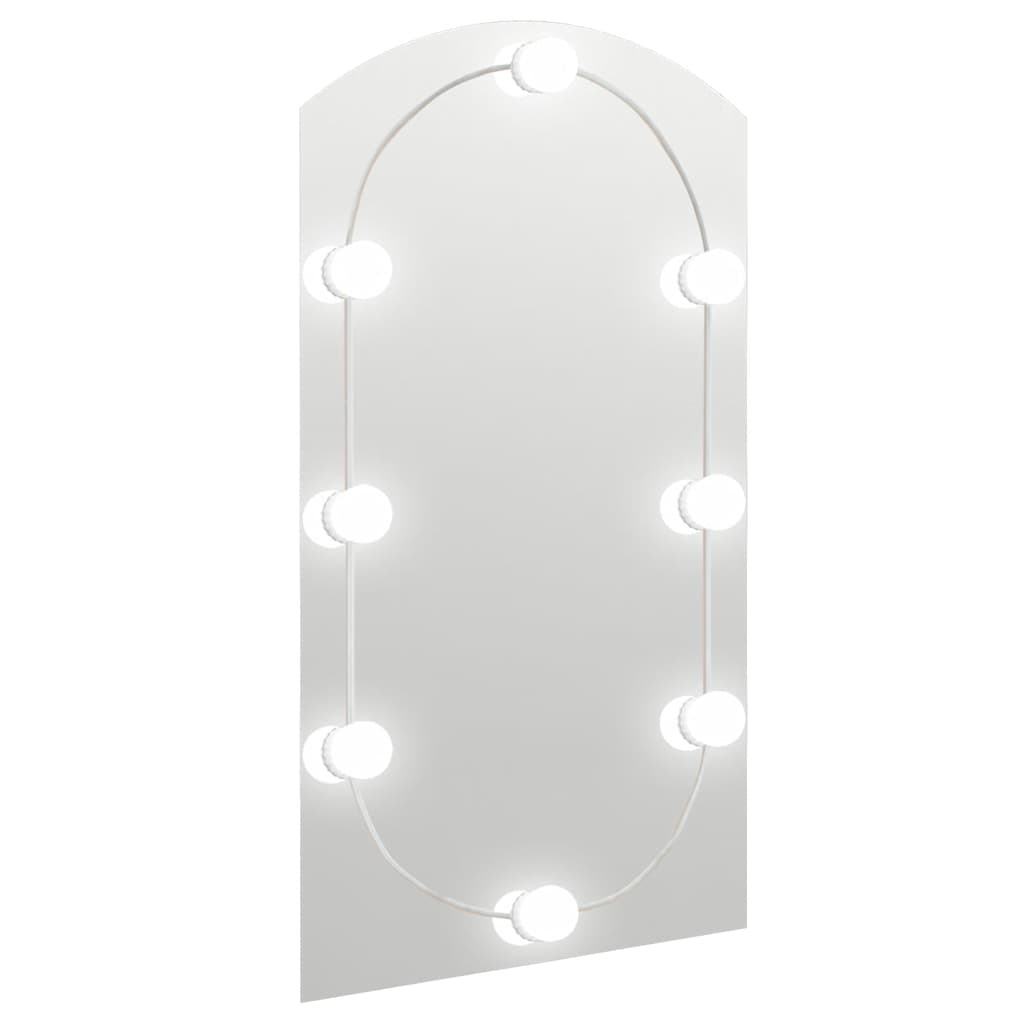 vidaXL Καθρέφτης με Φώτα LED 90x45 εκ. Γυαλί Οβάλ