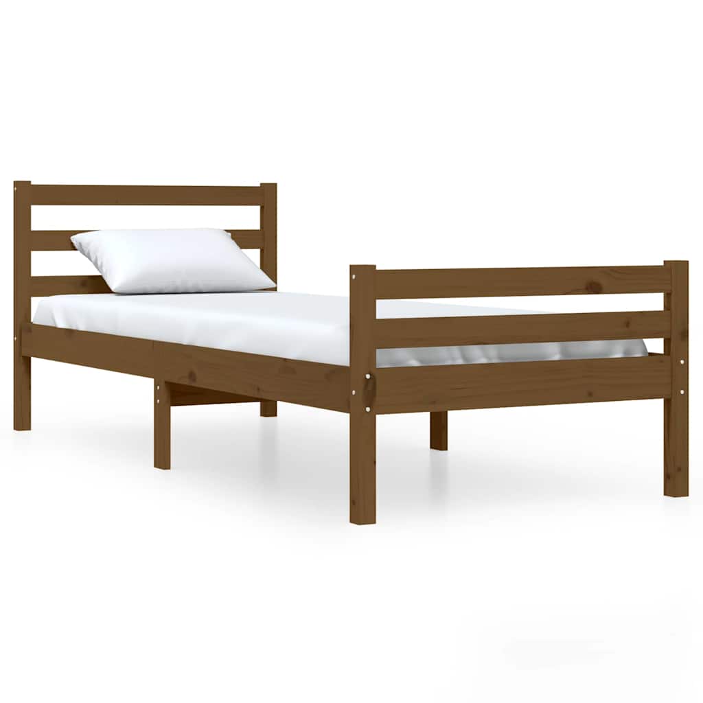vidaXL Πλαίσιο Κρεβατιού Μελί 75x190 εκ. Ξύλο Πεύκου Small Single