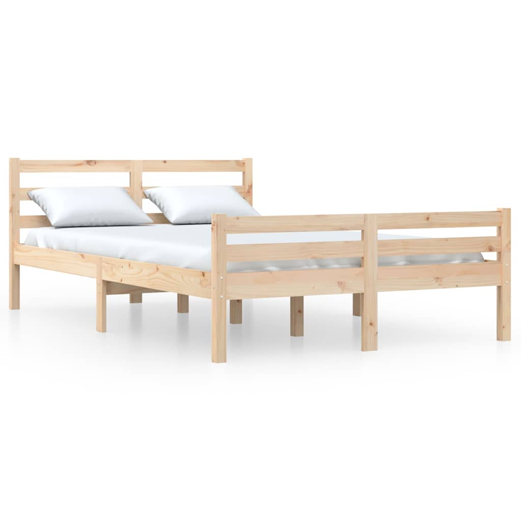 vidaXL Πλαίσιο Κρεβατιού 150 x 200 εκ. Μασίφ Ξύλο King Size