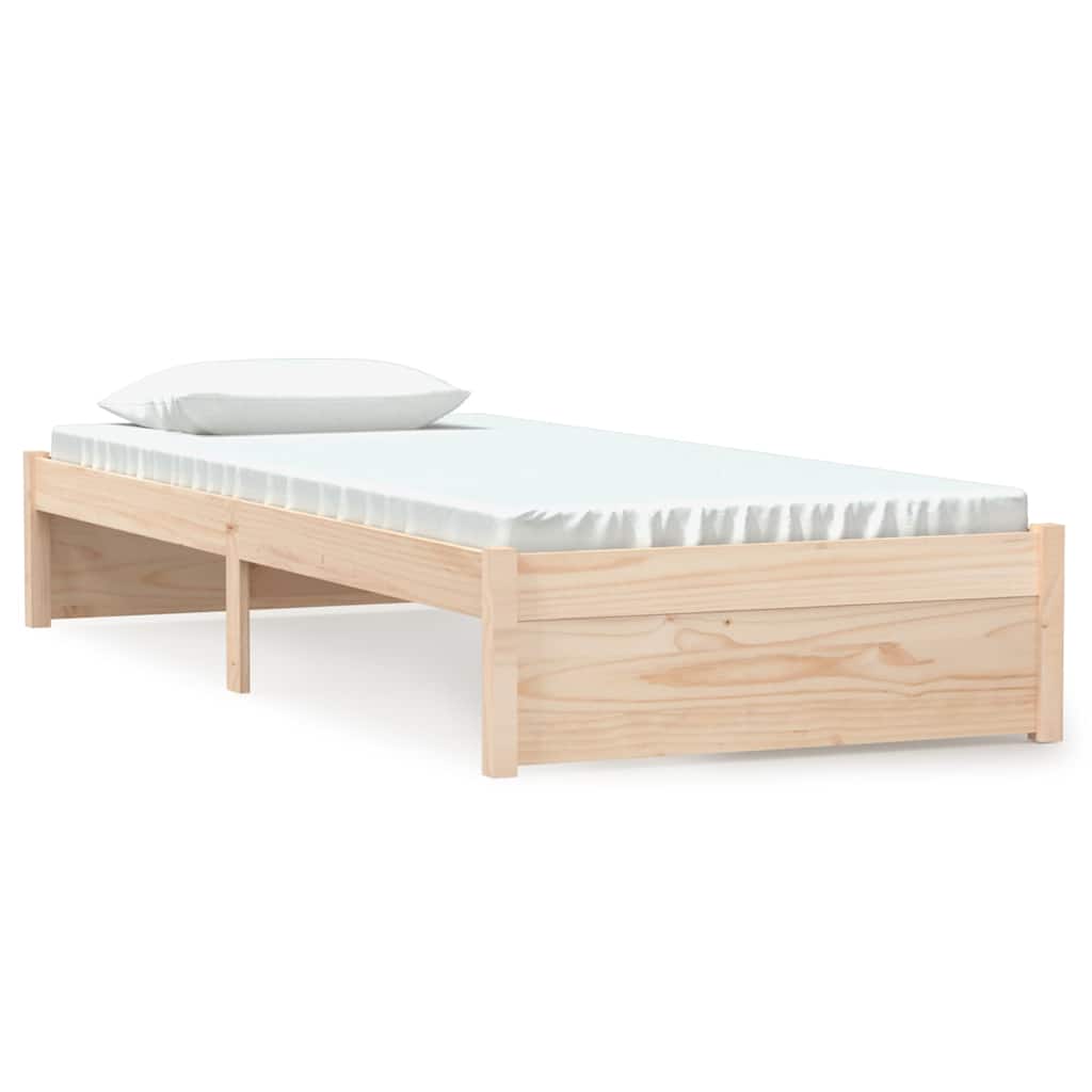 vidaXL Πλαίσιο Κρεβατιού 75 x 190 εκ. από Μασίφ Ξύλο Small Single