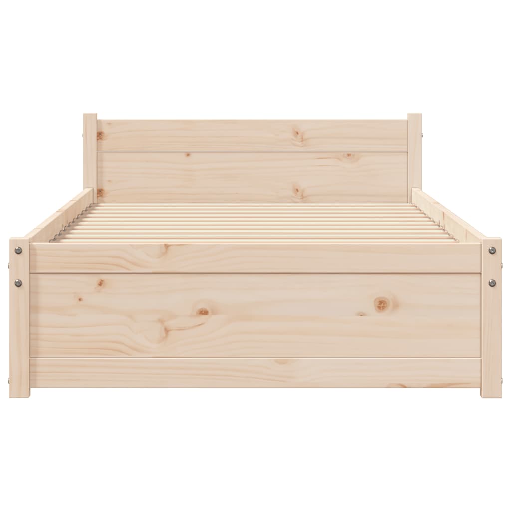 vidaXL Πλαίσιο Κρεβατιού 75 x 190 εκ. από Μασίφ Ξύλο Small Single