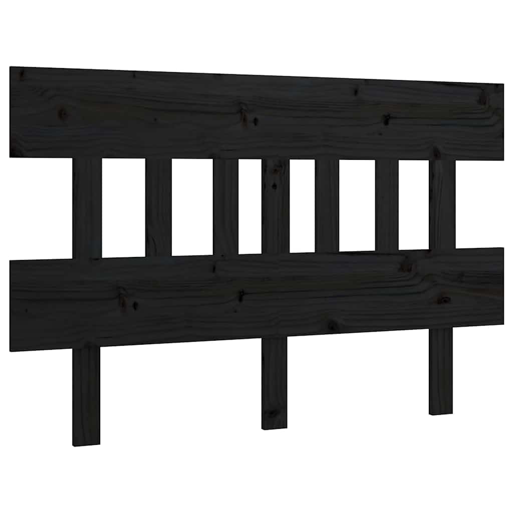 vidaXL Κεφαλάρι Κρεβατιού Μαύρο 183,5x3x81 εκ. Μασίφ Ξύλο Πεύκου