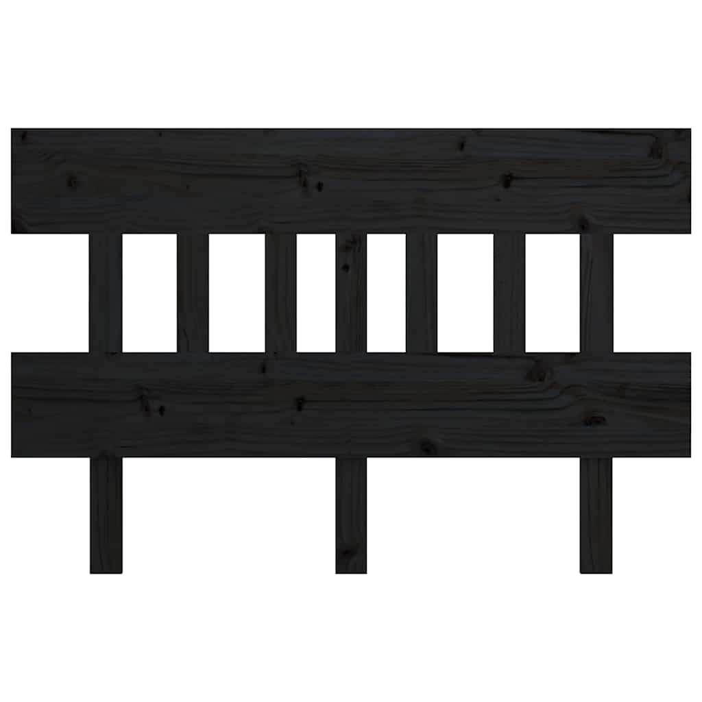 vidaXL Κεφαλάρι Κρεβατιού Μαύρο 183,5x3x81 εκ. Μασίφ Ξύλο Πεύκου