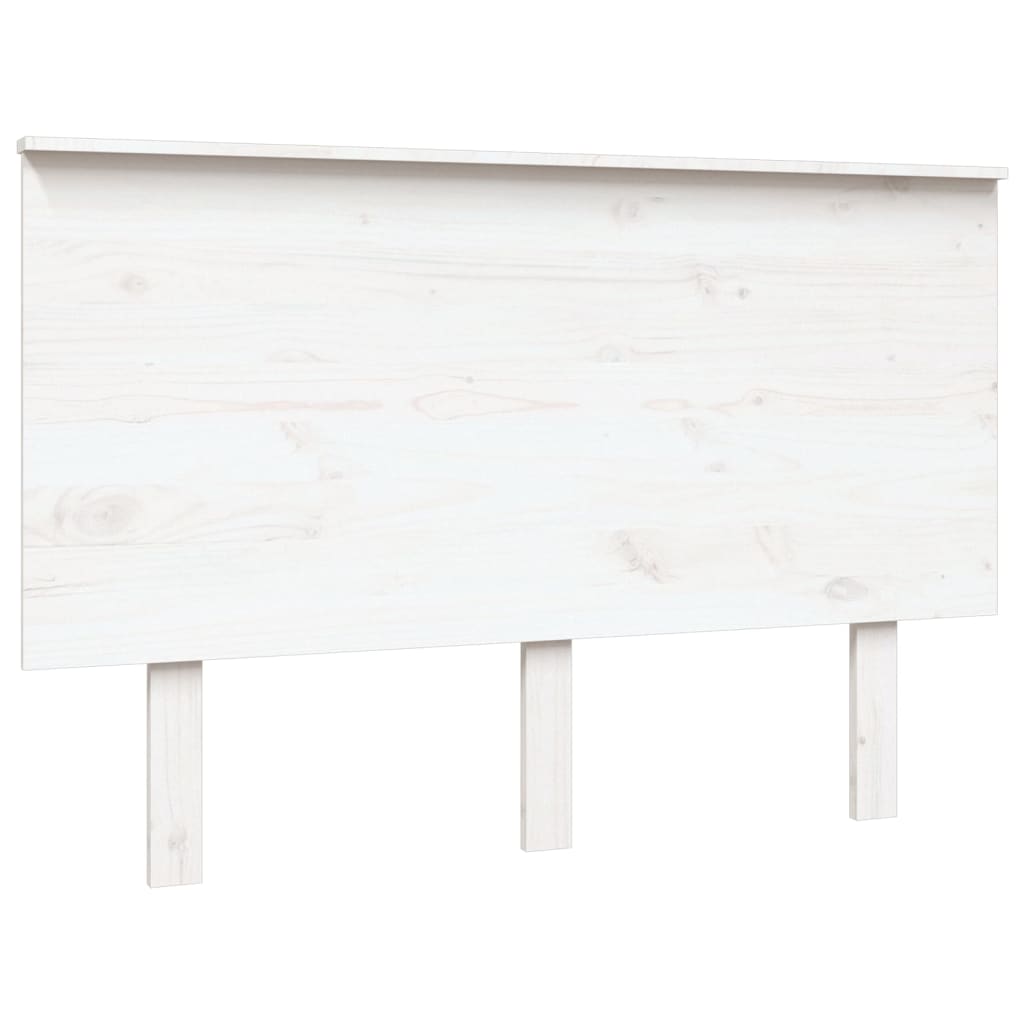 vidaXL Κεφαλάρι Κρεβατιού Λευκό 124x6x82,5 εκ. Μασίφ Ξύλο Πεύκου