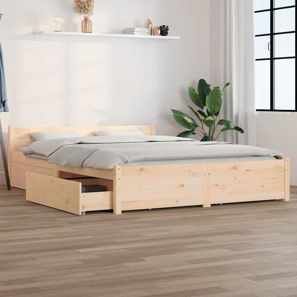 vidaXL Πλαίσιο Κρεβατιού με Συρτάρια 140 x 200 εκ.
