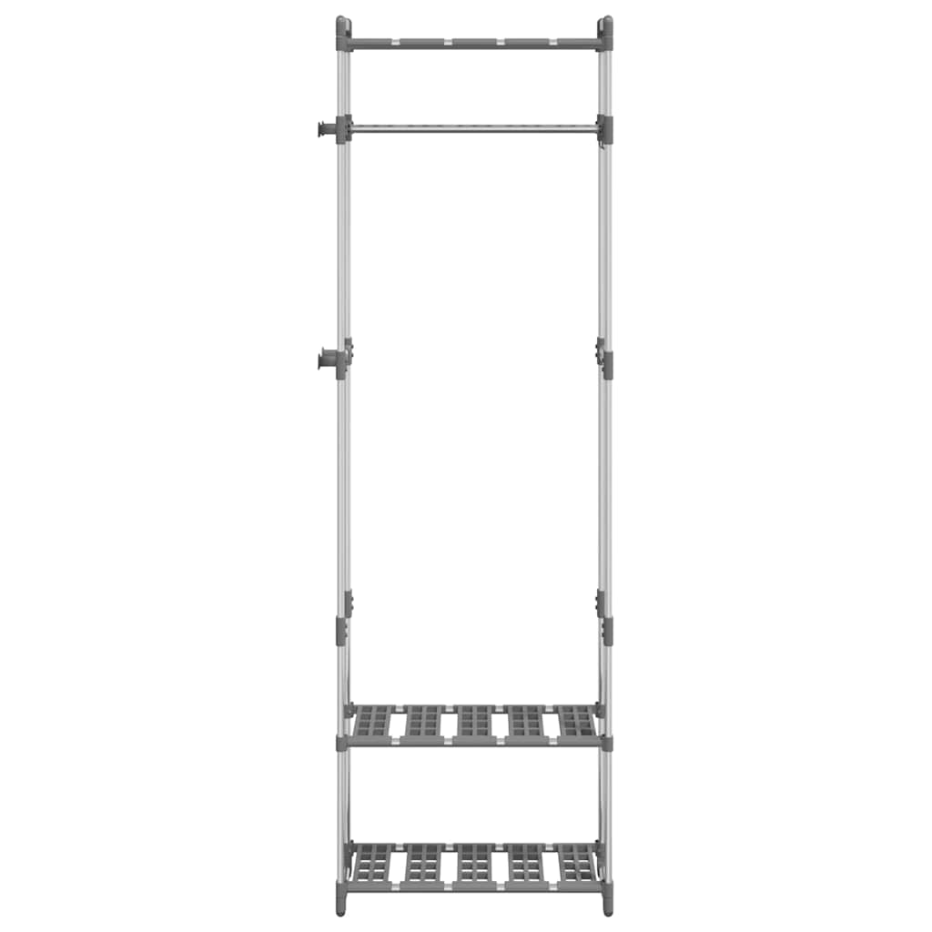 vidaXL Κρεμάστρα Ρούχων με 3 Επίπεδα Ασημί 59x29x192 εκ. Αλουμίνιο