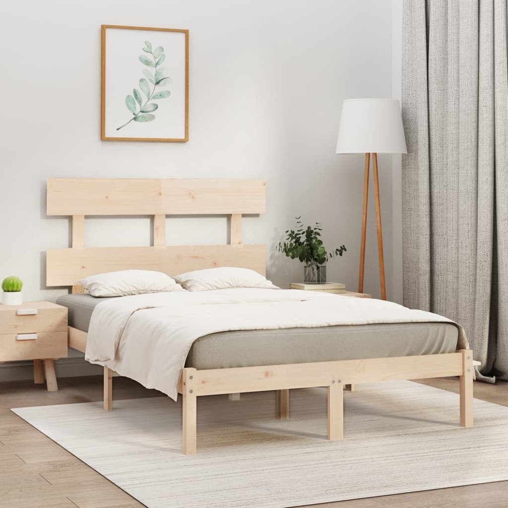 vidaXL Πλαίσιο Κρεβατιού 150 x 200 εκ. Μασίφ Ξύλο King Size
