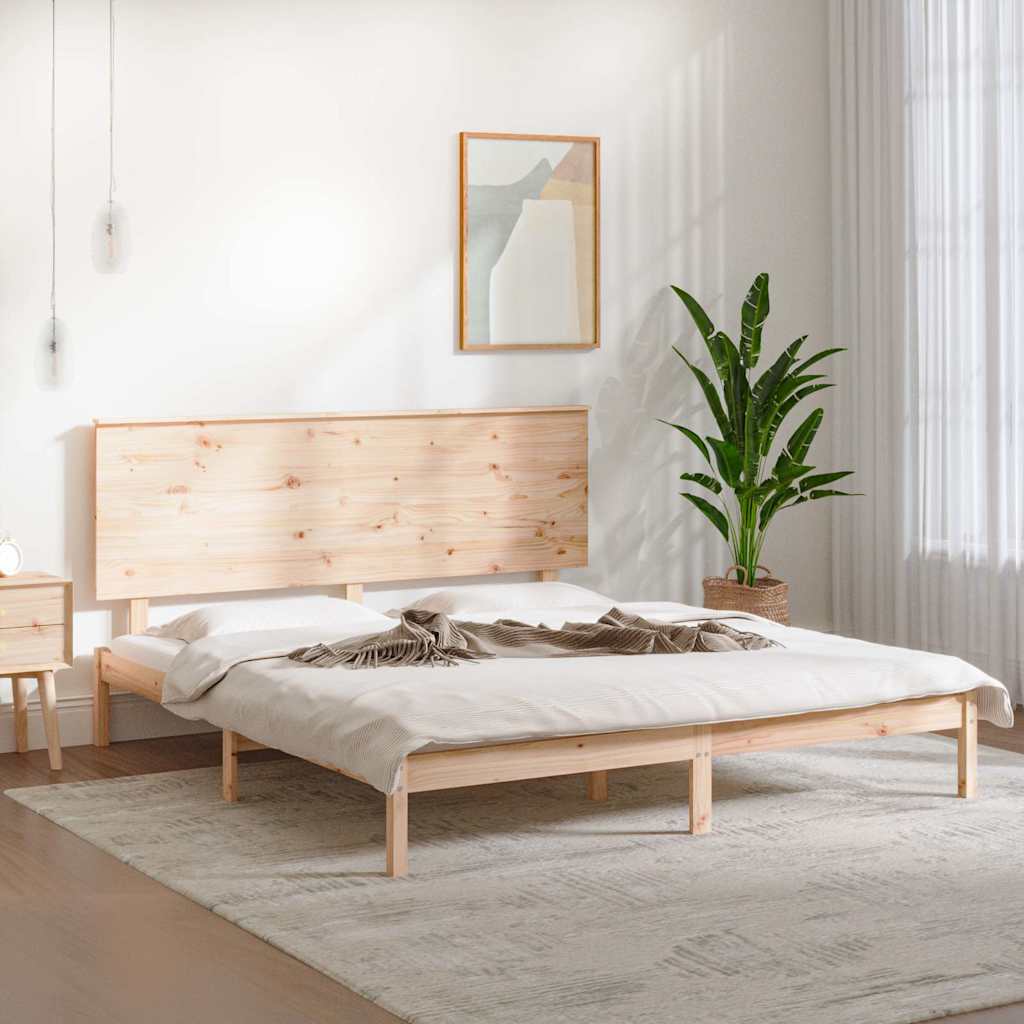 vidaXL Πλαίσιο Κρεβατιού 150 x 200 εκ. Μασίφ Ξύλο King Size