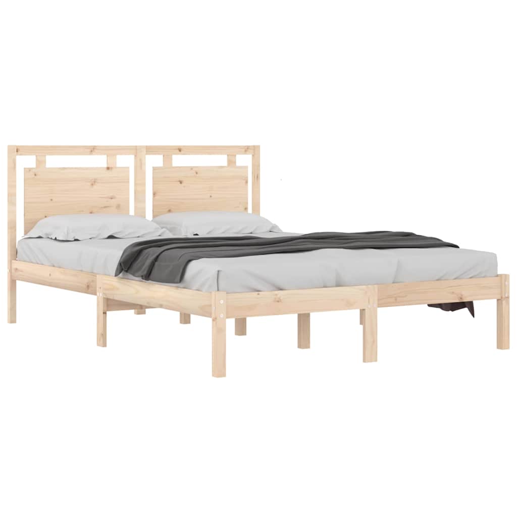 vidaXL Πλαίσιο Κρεβατιού 150 x 200 εκ. Μασίφ Ξύλο King Size