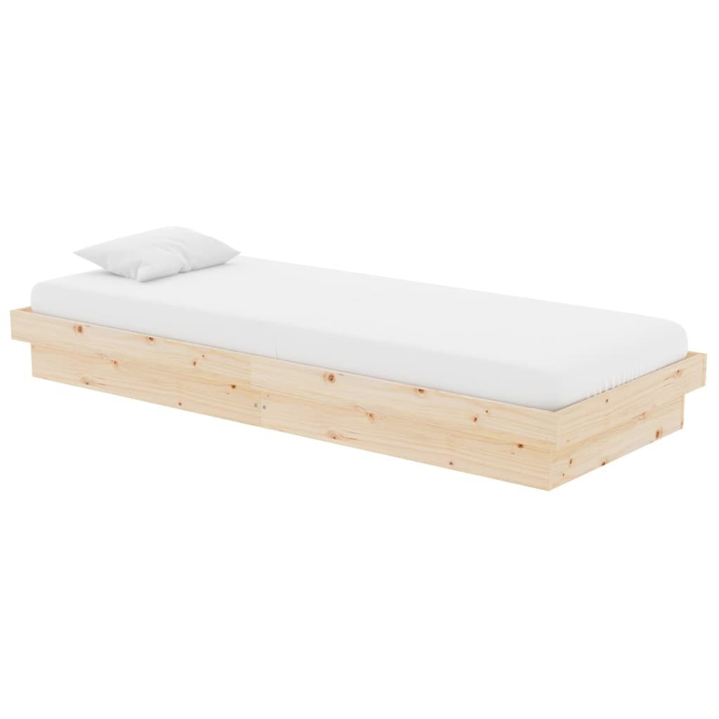 vidaXL Πλαίσιο Κρεβατιού 75 x 190 εκ. από Μασίφ Ξύλο Small Single