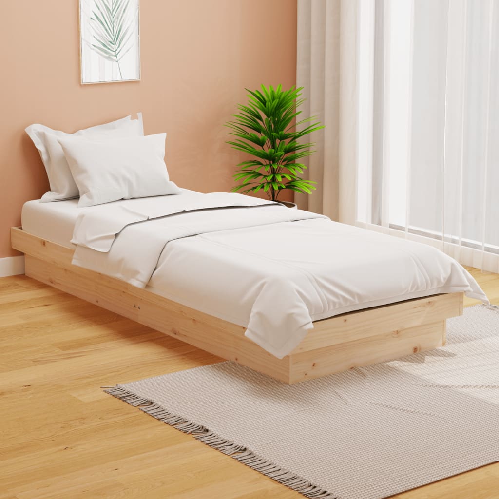 vidaXL Πλαίσιο Κρεβατιού 75 x 190 εκ. από Μασίφ Ξύλο Small Single