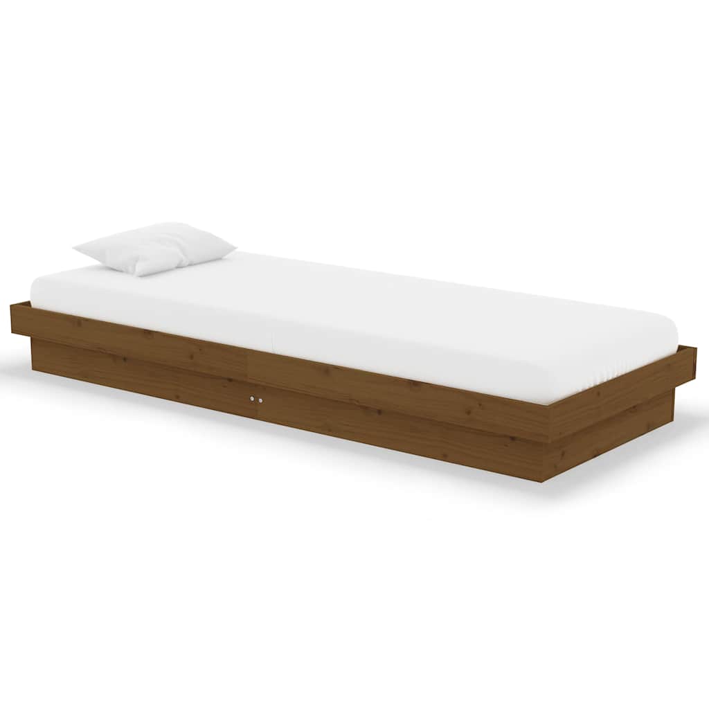 vidaXL Πλαίσιο Κρεβατιού Μελί 75x190 εκ. Ξύλο Πεύκου Small Single