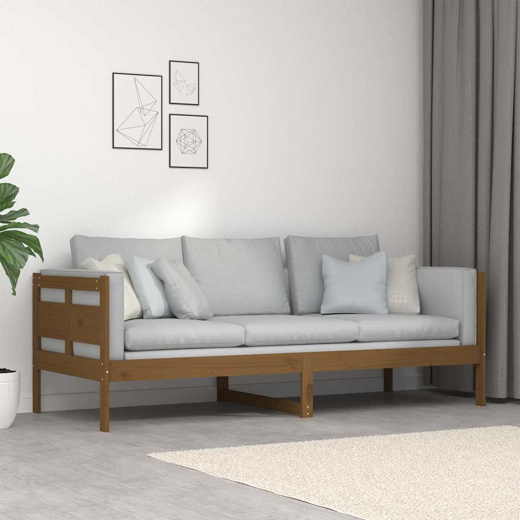 vidaXL Καναπές Κρεβάτι Καφέ Μελί 80 x 200 εκ. από Μασίφ Ξύλο Πεύκου