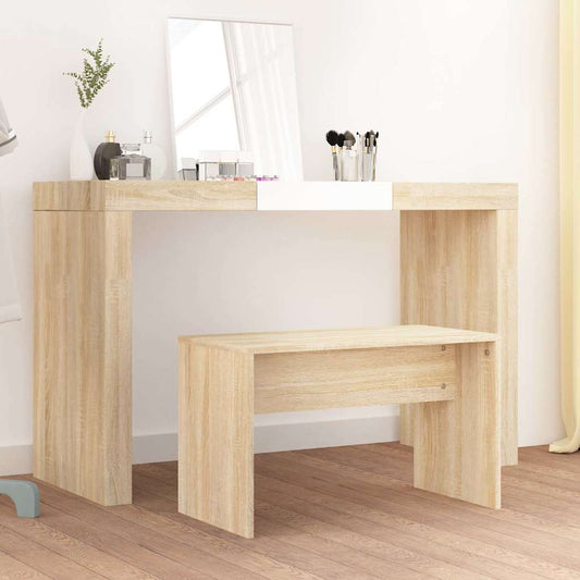 vidaXL Σκαμπό Μπουντουάρ Sonoma δρυς 70 x 35 x 45 εκ. Επεξ. Ξύλο