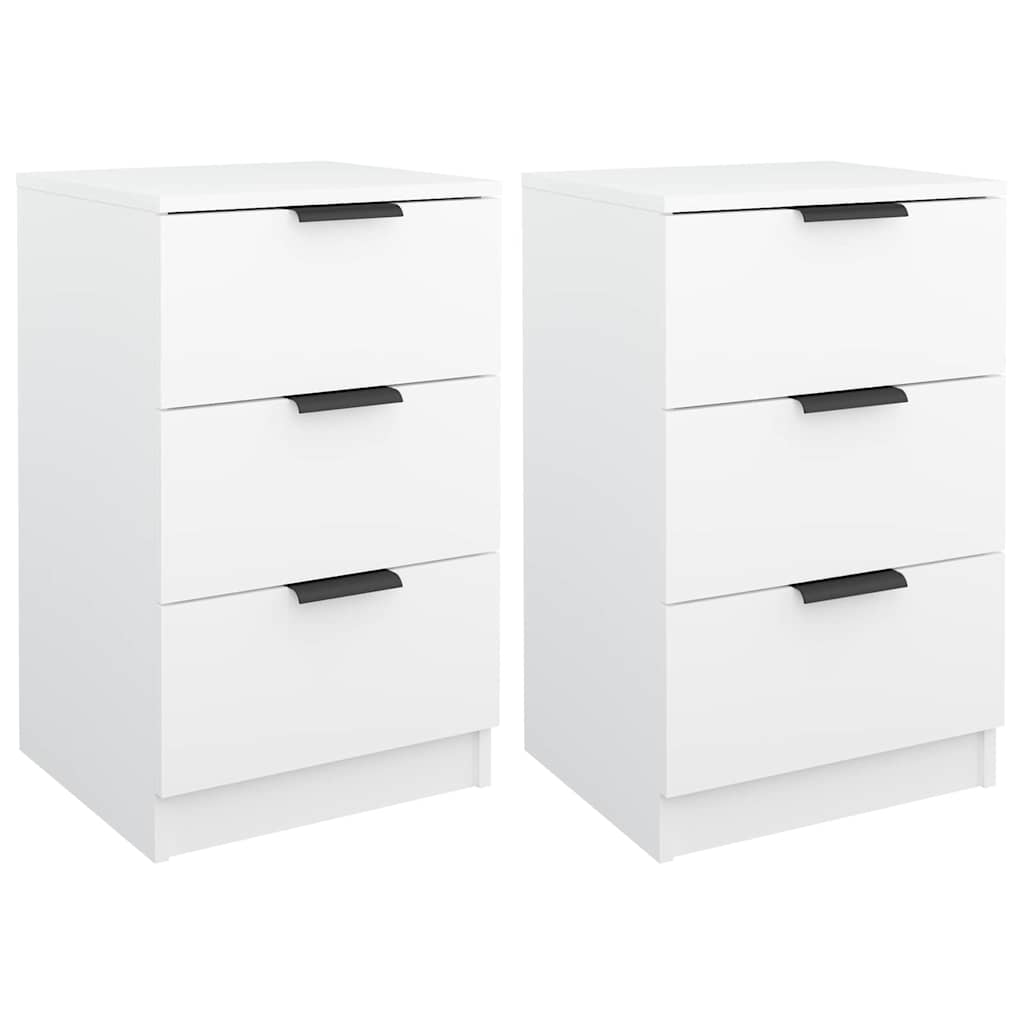 vidaXL Κομοδίνα 2 τεμ. Λευκά 40 x 36 x 65 εκ.