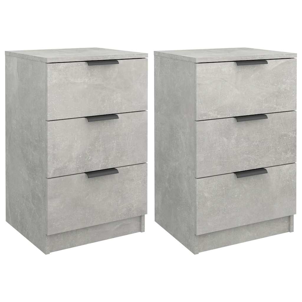 vidaXL Κομοδίνα 2 τεμ. Γκρι Σκυροδέματος 40x36x65 εκ.
