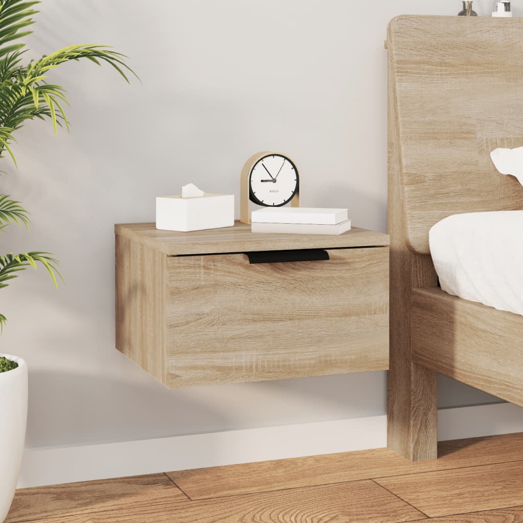 vidaXL Κομοδίνα Επιτοίχια 2 τεμ. Sonoma Δρυς 34 x 30 x 20 εκ.