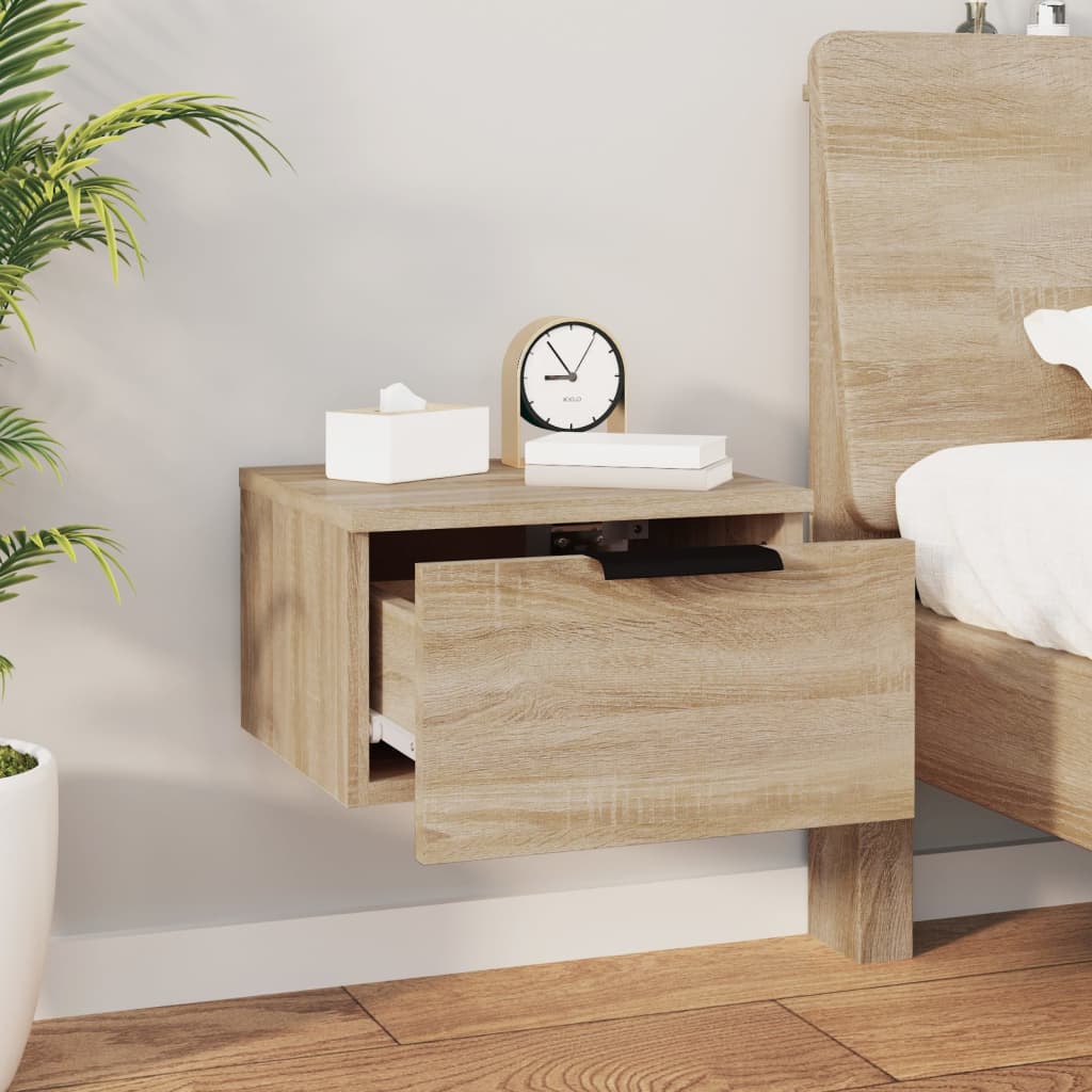 vidaXL Κομοδίνα Επιτοίχια 2 τεμ. Sonoma Δρυς 34 x 30 x 20 εκ.