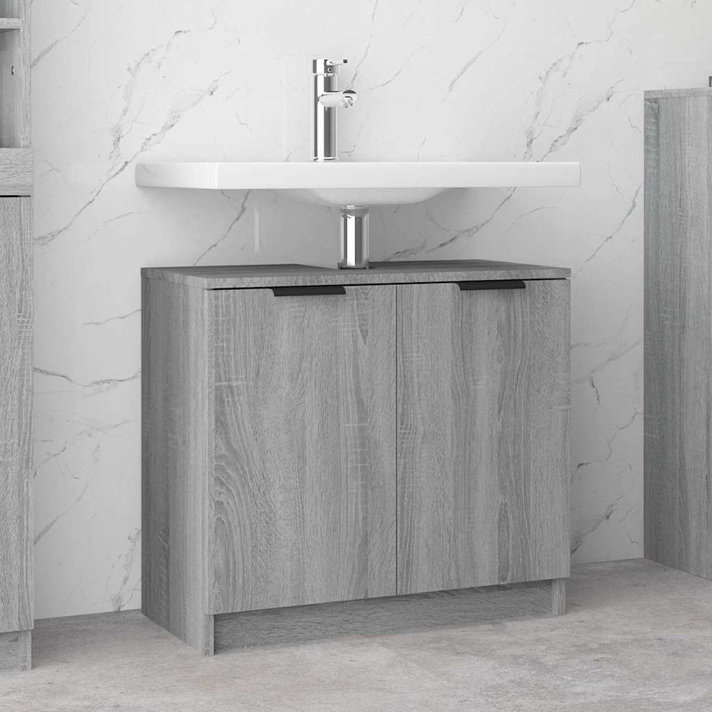 vidaXL Ντουλάπι Μπάνιου Γκρι sonoma 64,5x33,5x59 εκ Επεξεργασμένο Ξύλο