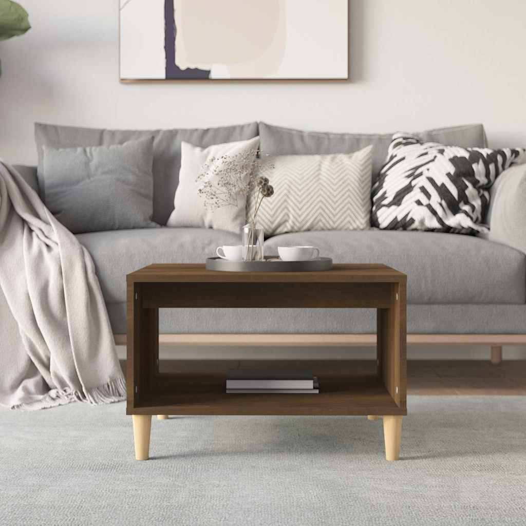 vidaXL Τραπεζάκι Σαλονιού Καφέ Δρυς 60x50x40 εκ. Επεξεργασμένο Ξύλο