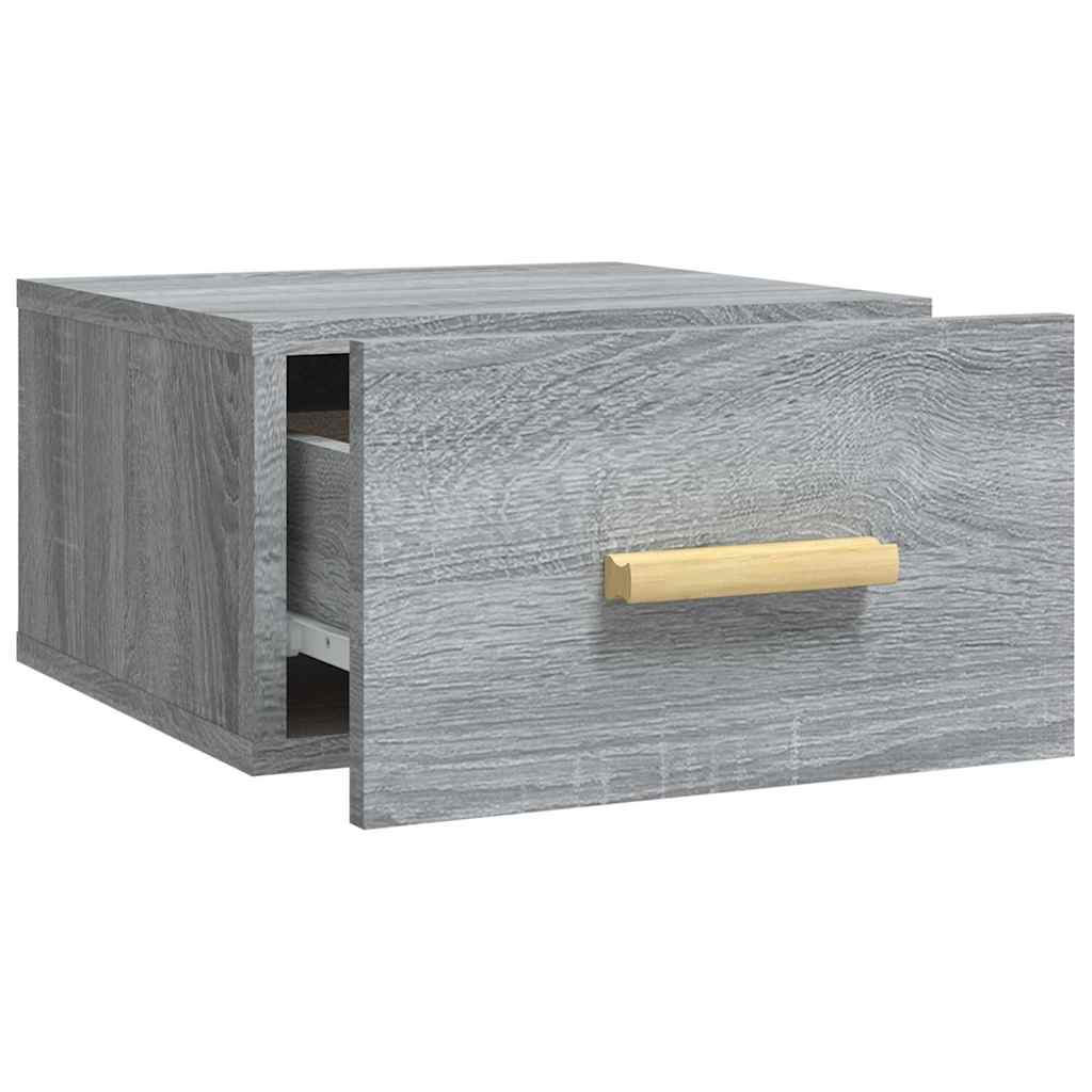 vidaXL Κομοδίνα Επιτοίχια 2 τεμ. Γκρι Sonoma 35 x 35 x 20 εκ.